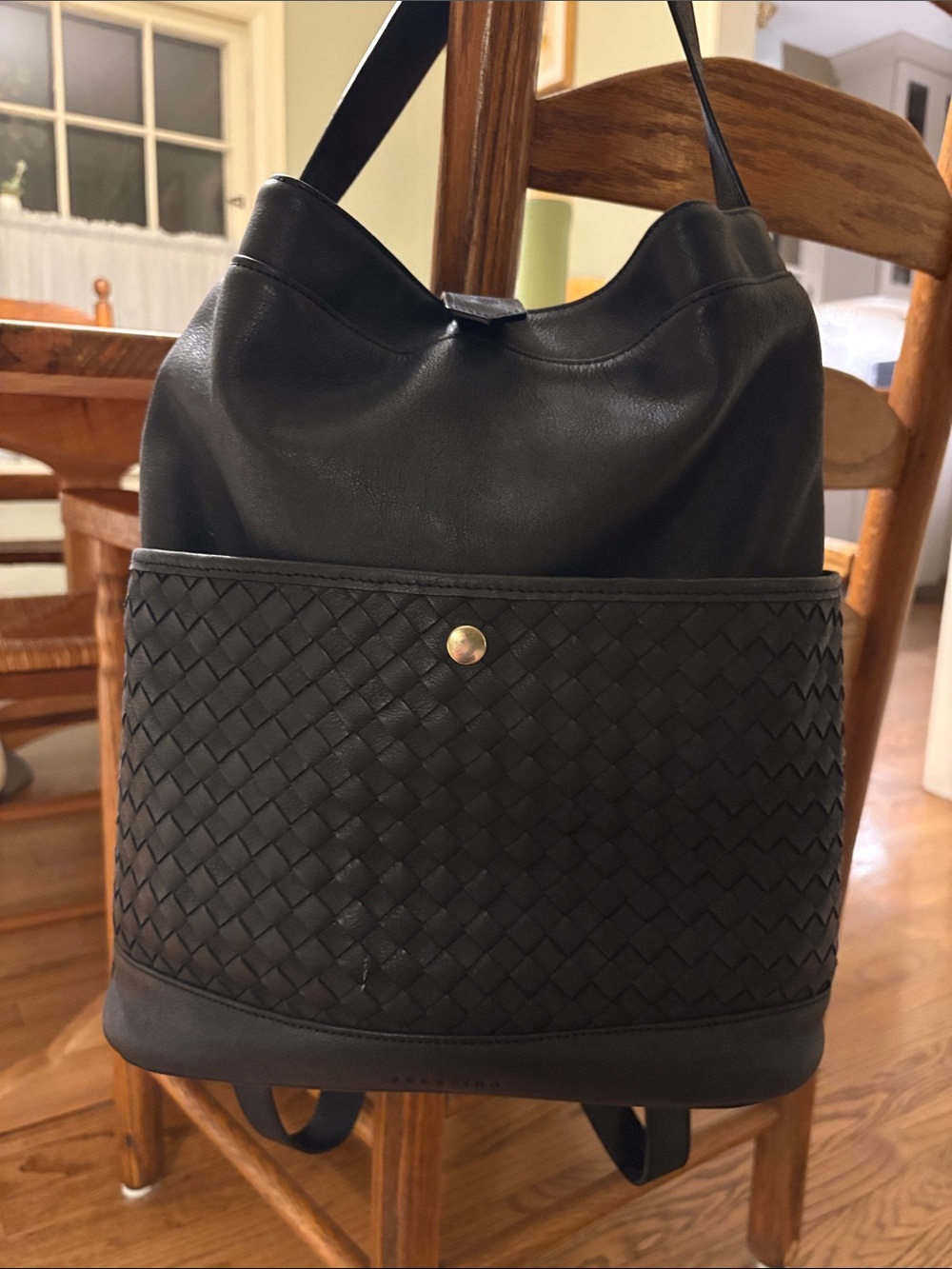 Josefina French Leather Diaper Bag Backpack